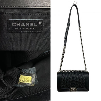 CHANEL Shoulder Bag lambskin black COCO Mark Boy chanel Women