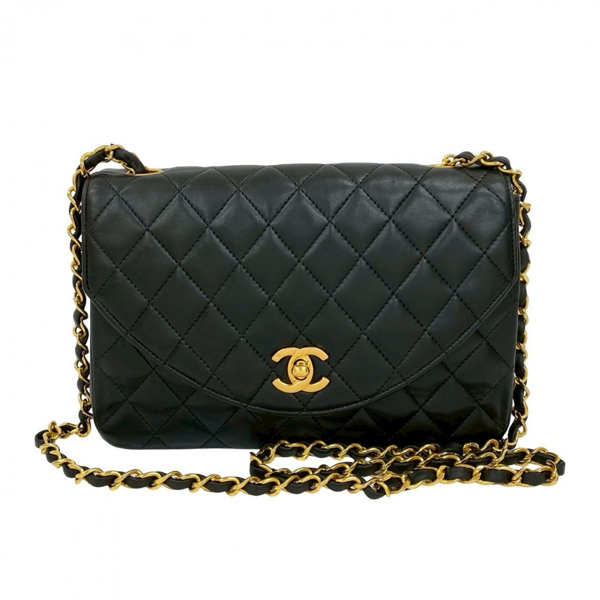 CHANEL Shoulder Bag lambskin black COCO Mark Matrasse Women