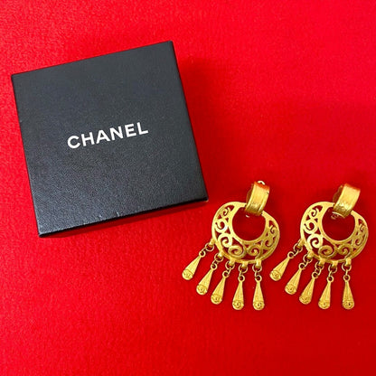 CHANEL Earring Gold Plated gold COCO Mark Women