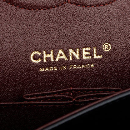 Chanel 2022 Black Quilted Lambskin Leather Classic Medium Double Flap Bag