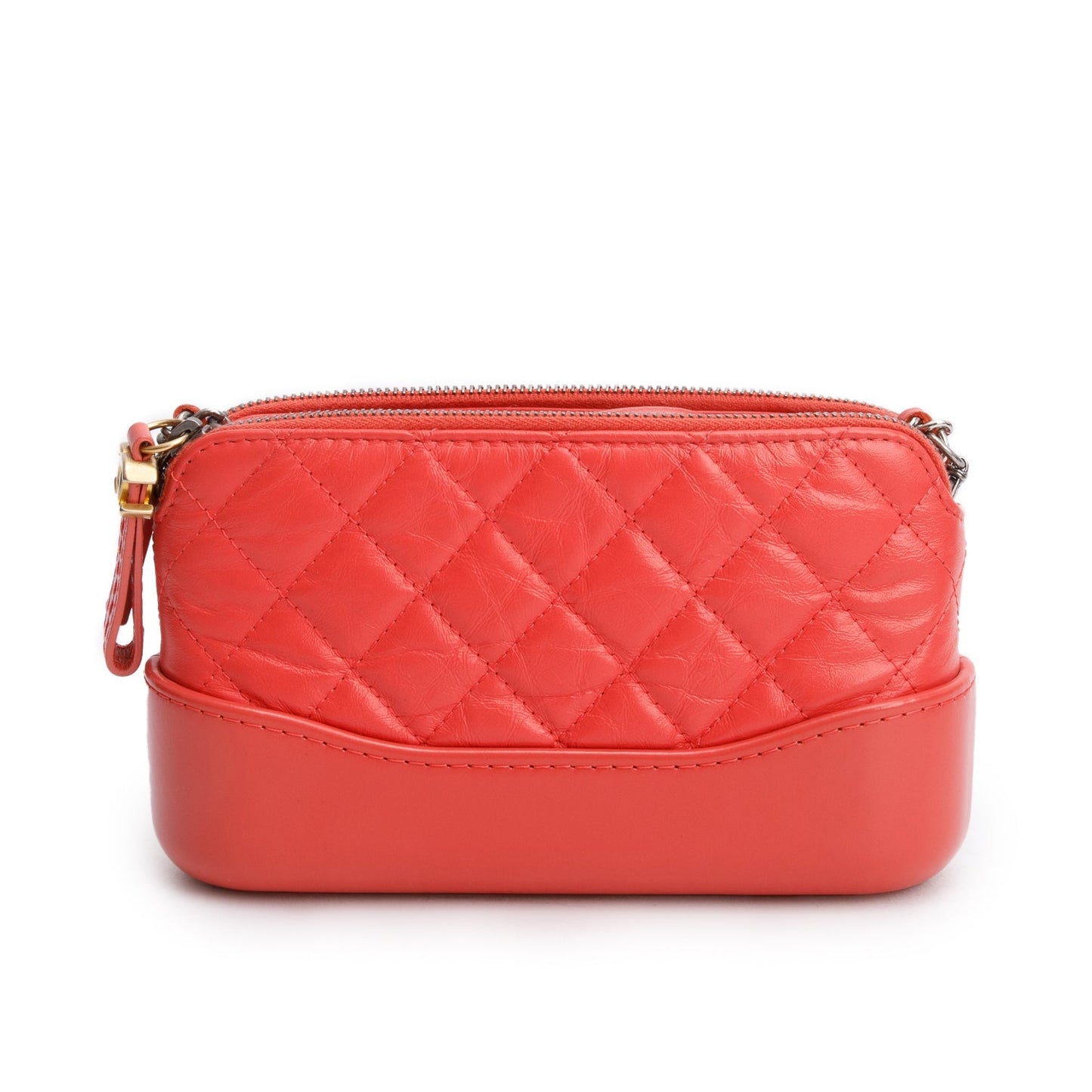 Chanel Pink Aged Calfskin Quilted Gabrielle Clutch on Chain