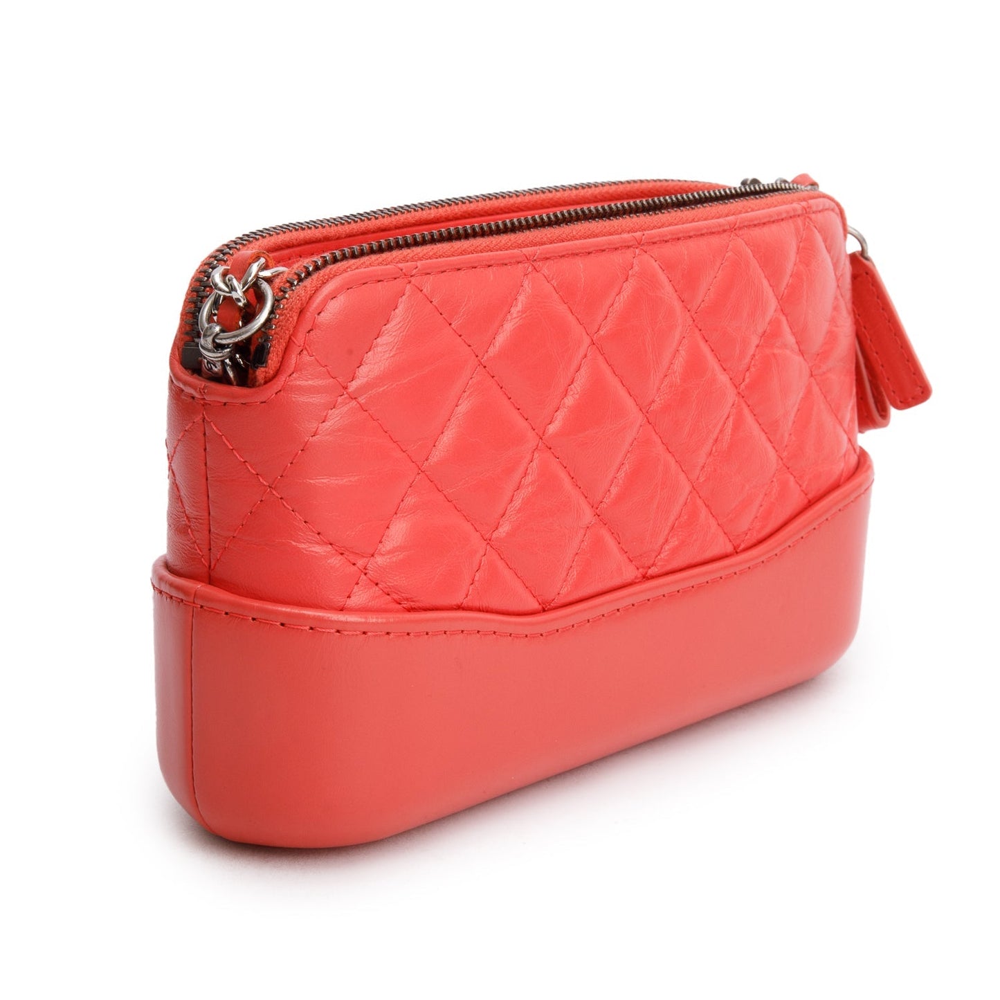 Chanel Pink Aged Calfskin Quilted Gabrielle Clutch on Chain