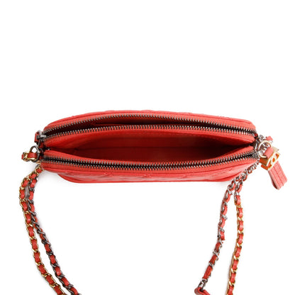 Chanel Pink Aged Calfskin Quilted Gabrielle Clutch on Chain