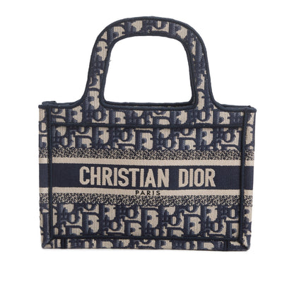 Christian Dior 2021 Blue Canvas Oblique Mini Book Tote