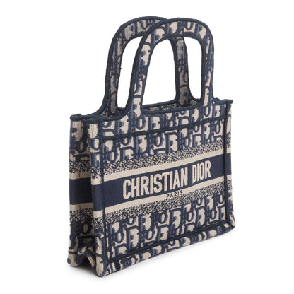 Christian Dior 2021 Blue Canvas Oblique Mini Book Tote