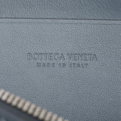 Bottega Veneta Grey Nappa Max Intrecciato Large Cassette Flat Zip Pouch