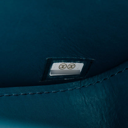 Chanel 2020 Teal Calfskin Quilted Medium Nailed CC Flap Bag