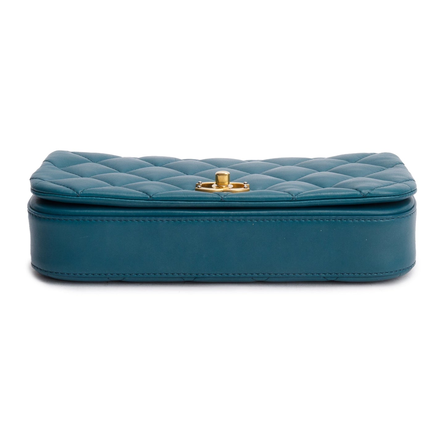 Chanel 2020 Teal Calfskin Quilted Medium Nailed CC Flap Bag