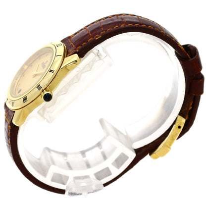 FENDI Watches Quartz 860L Gold Plated, Leather gold Round face gold dial Women