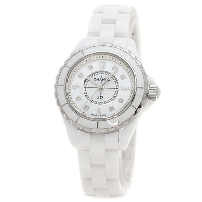 CHANEL Watches Quartz H2570 ceramic Silver J12 1.1" Shell 8P Diamond White shell dial