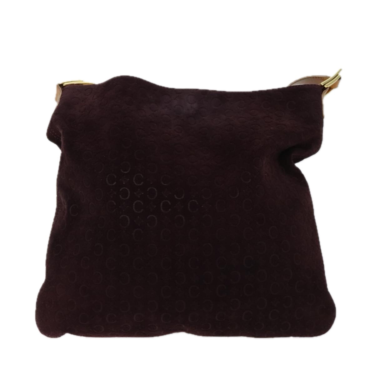 Luxury CELINE C Macadam Canvas Shoulder Bag Bordeaux  70179