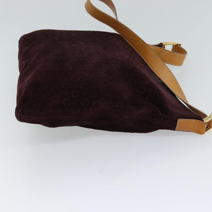 Luxury CELINE C Macadam Canvas Shoulder Bag Bordeaux  70179