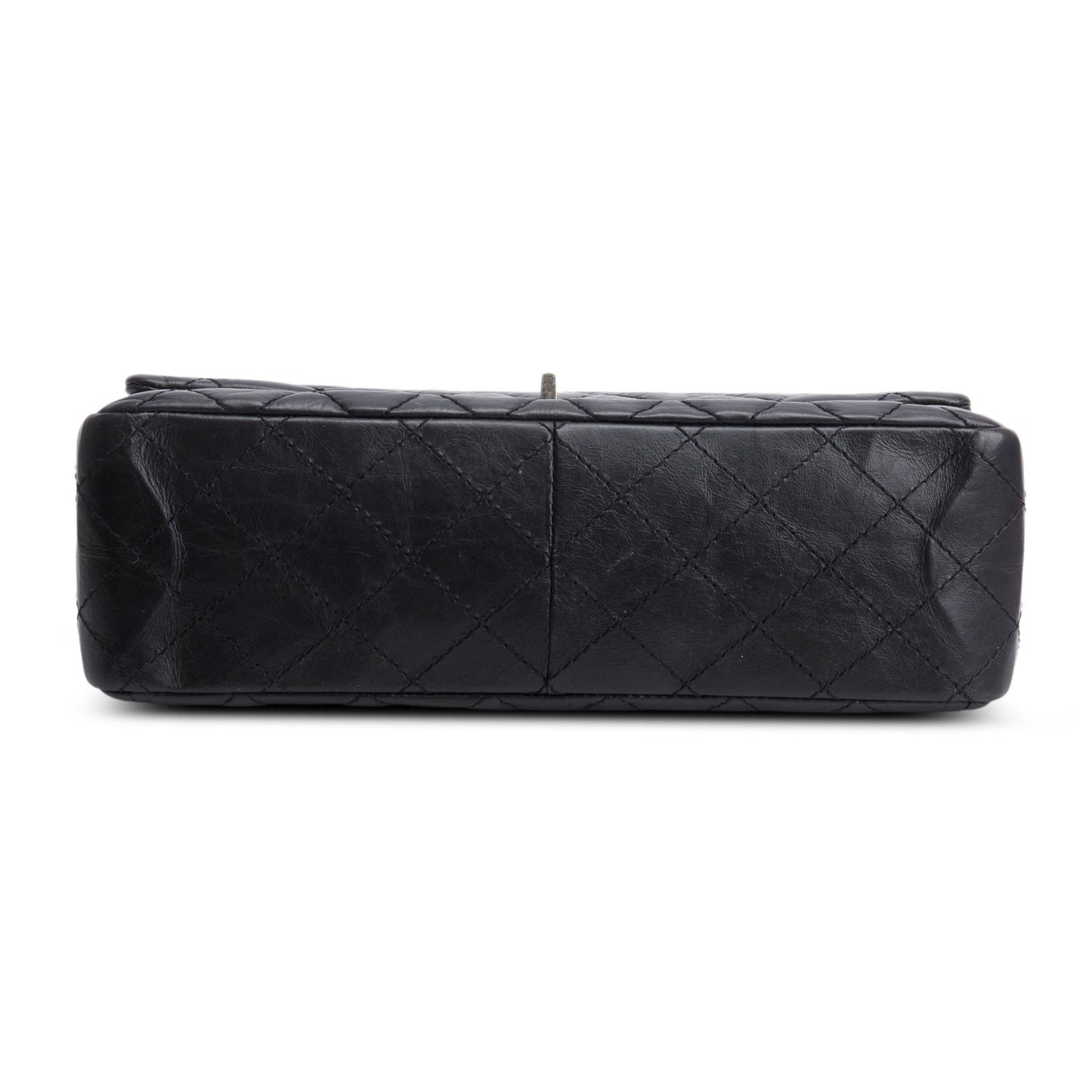 Chanel Black Aged Calfskin Leather 2.55 Reissue 226 Double Flap Bag