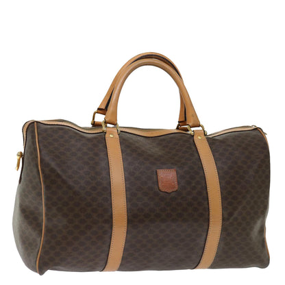 Luxury CELINE Macadam Canvas Boston Bag PVC Brown  70180