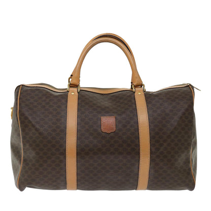 Luxury CELINE Macadam Canvas Boston Bag PVC Brown  70180