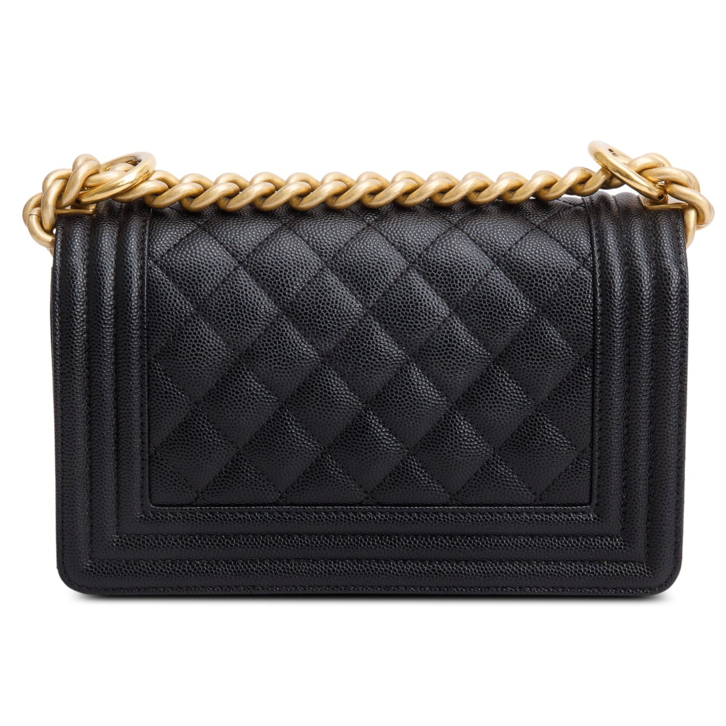 Chanel 2024 Black Caviar Leather Small Boy Bag