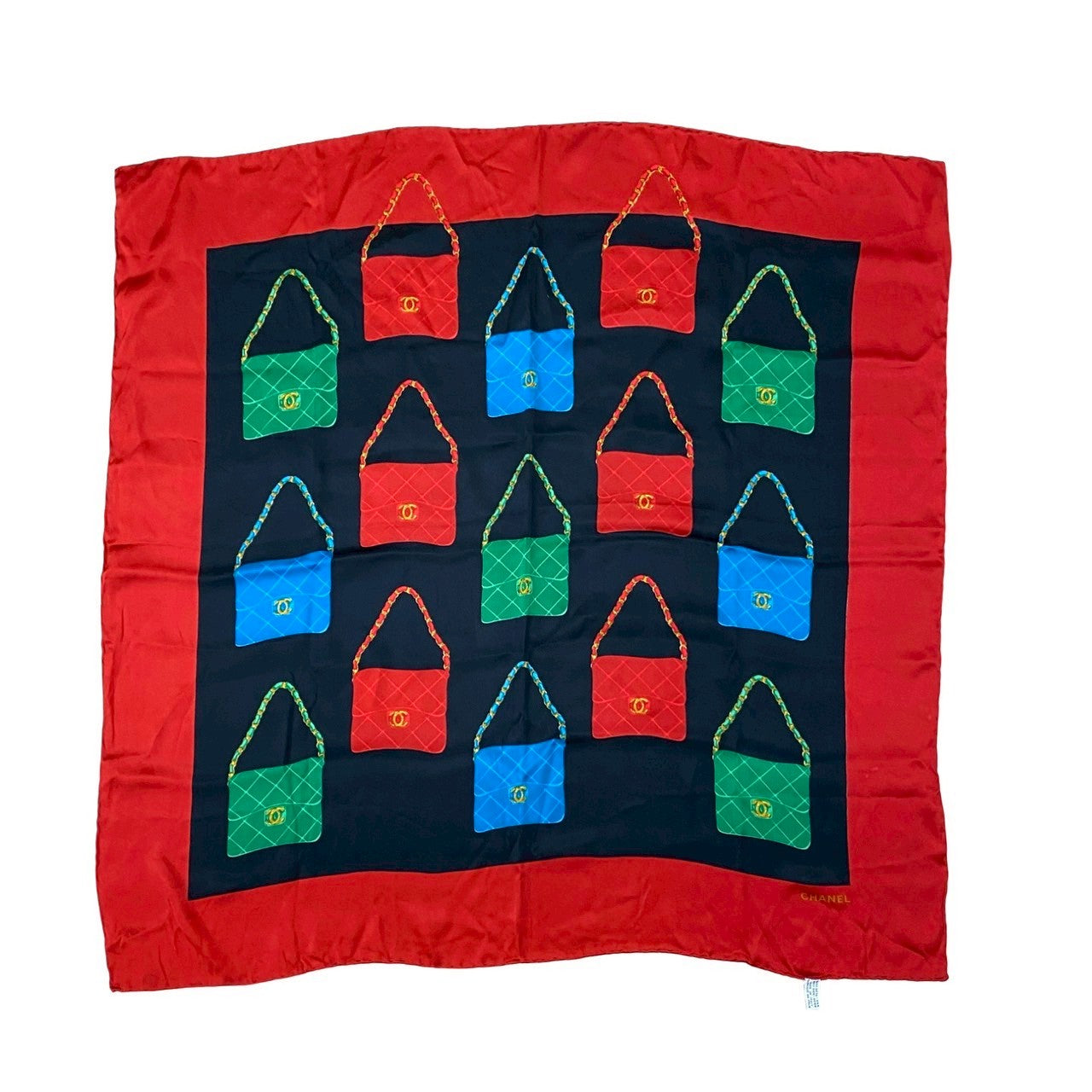 CHANEL scarf silk Red