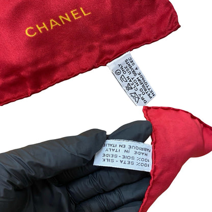 CHANEL scarf silk Red
