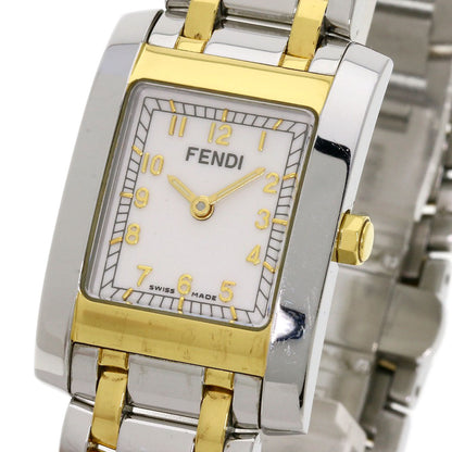 FENDI Watches Quartz 7000L Stainless Steel , SSxGP Silver Square face white dial Women