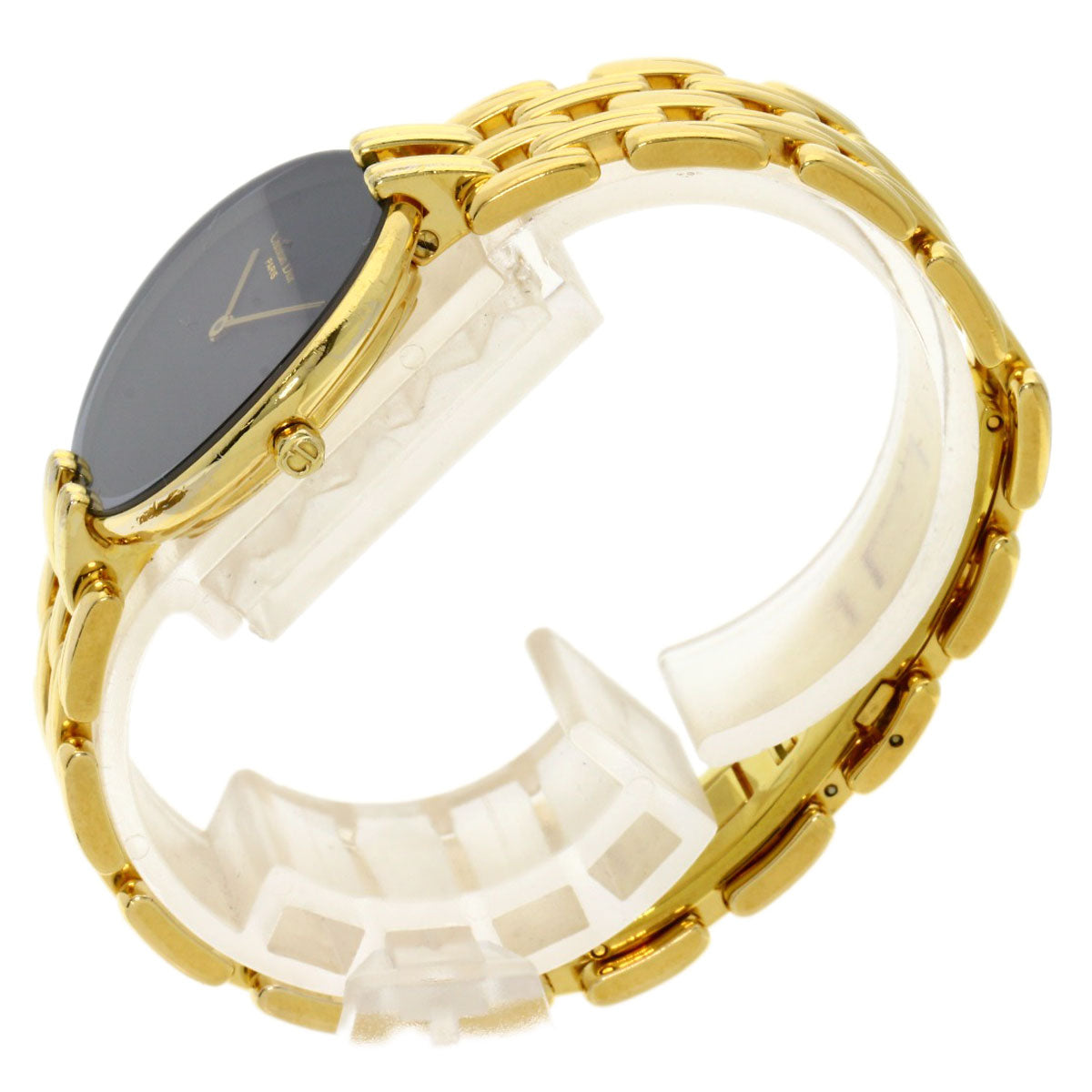 Christian Dior Watches Quartz D46-154-4 Gold Plated , Gold Plated gold Bakira black dial Women