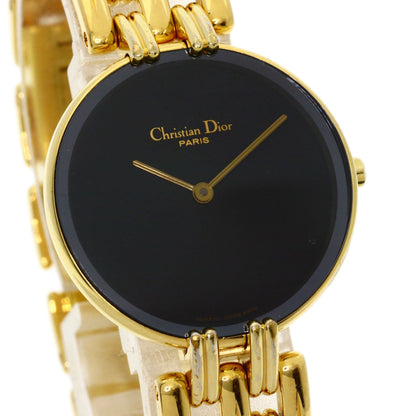 Christian Dior Watches Quartz D46-154-4 Gold Plated , Gold Plated gold Bakira black dial Women