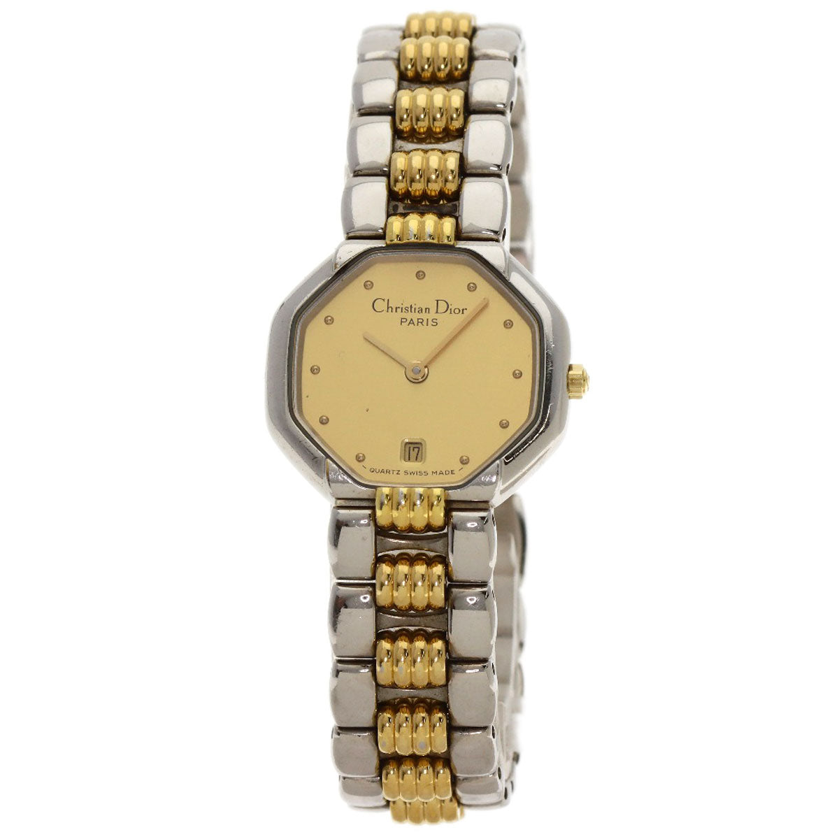 Christian Dior Watches Quartz D48-203 Stainless Steel , SSxGP Silver Octagon gold dial Women