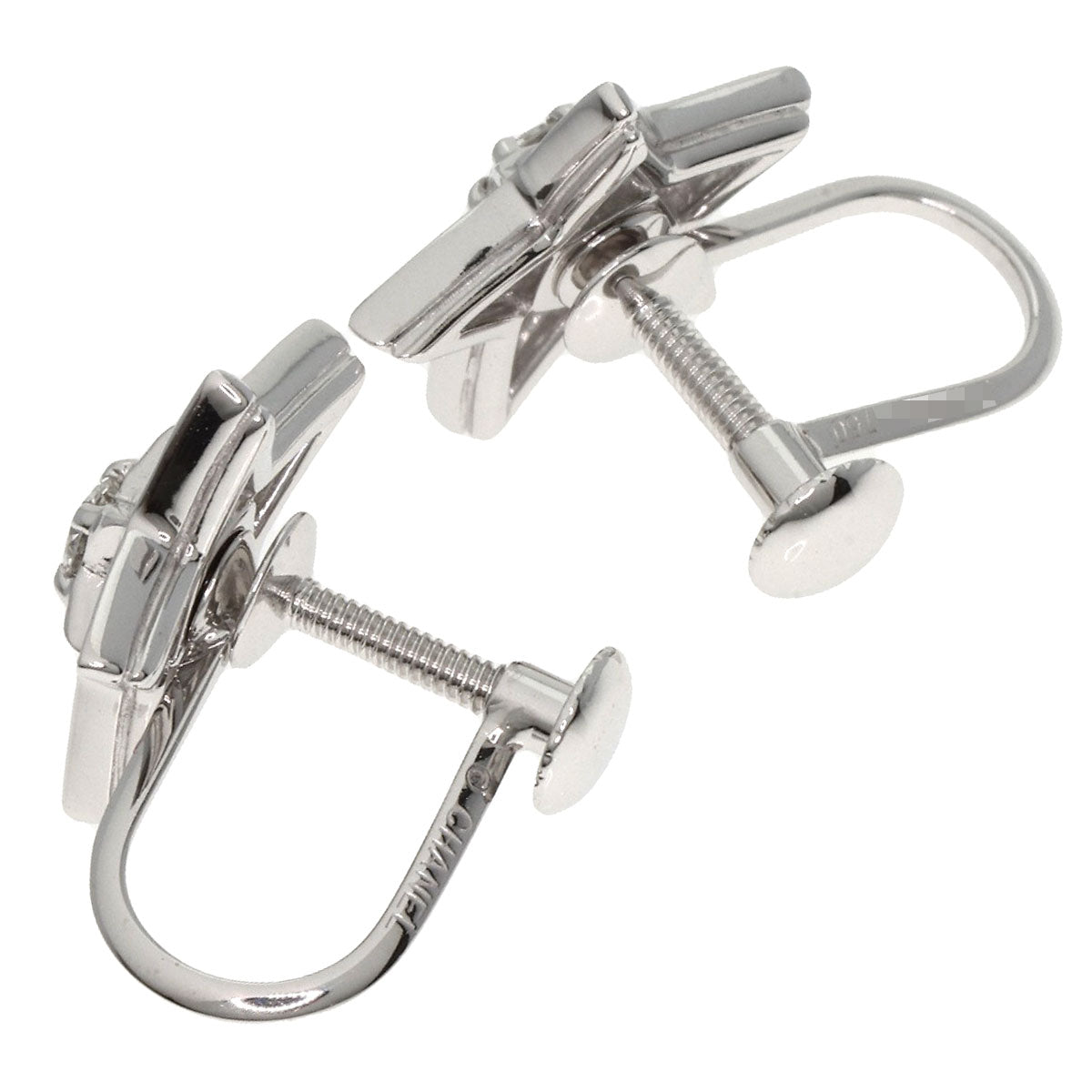 CHANEL Earring K18WG Silver Comet diamond