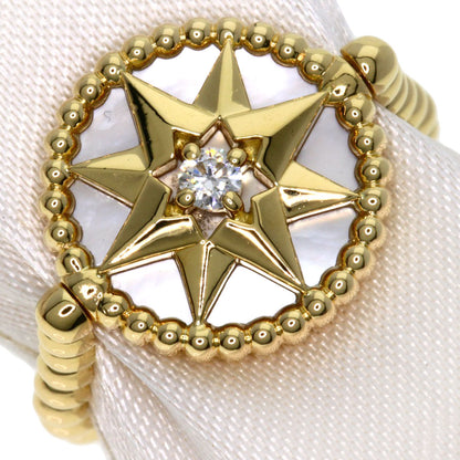 Dior Ring 18K Yellow Gold gold Rose Devane White Shell Diamond #48 Women