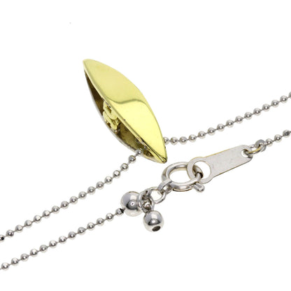 CELINE Necklace K18WG Silver 3P Diamond Combination