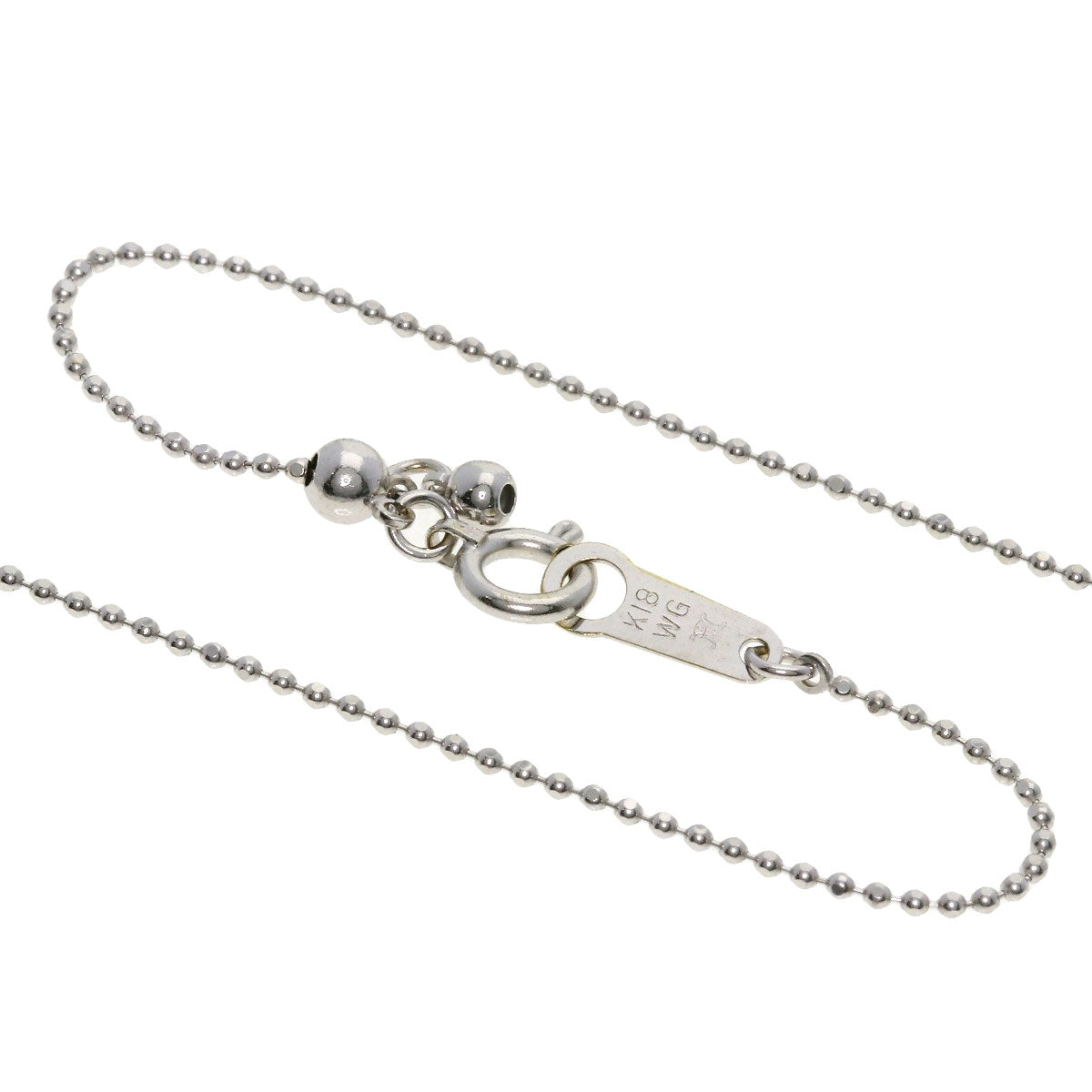 CELINE Necklace K18WG Silver 3P Diamond Combination