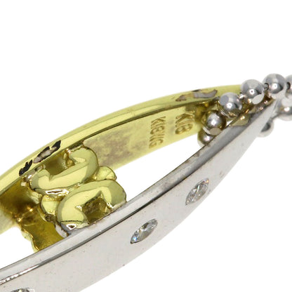 CELINE Necklace K18WG Silver 3P Diamond Combination