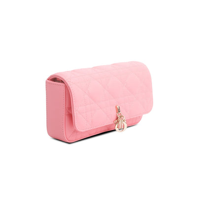 Christian Dior 2024 Pink Lambskin Cannage Dior Talk Phone Pouch