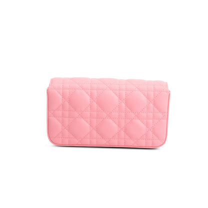 Christian Dior 2024 Pink Lambskin Cannage Dior Talk Phone Pouch