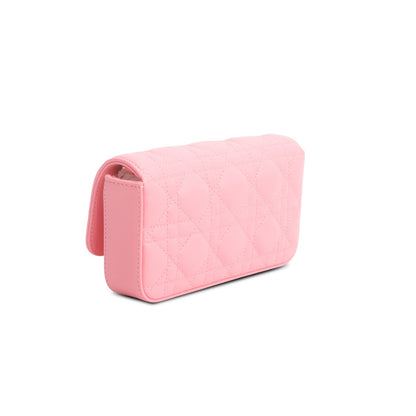 Christian Dior 2024 Pink Lambskin Cannage Dior Talk Phone Pouch
