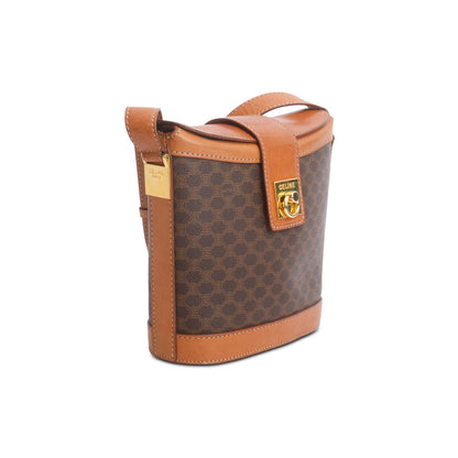 Celine Vintage Brown Triomphe Macadam Crossbody Bag