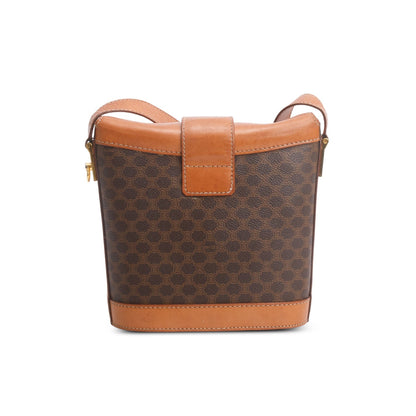 Celine Vintage Brown Triomphe Macadam Crossbody Bag