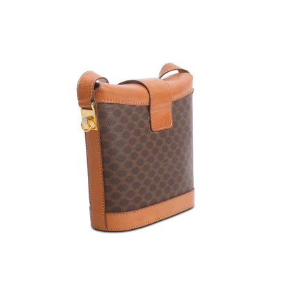 Celine Vintage Brown Triomphe Macadam Crossbody Bag