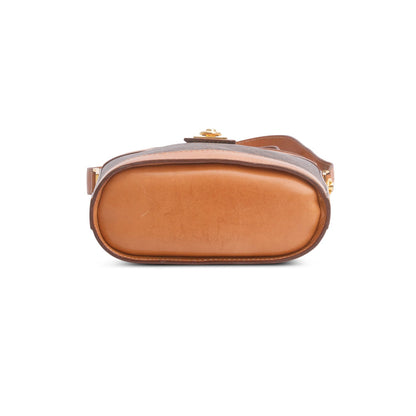 Celine Vintage Brown Triomphe Macadam Crossbody Bag