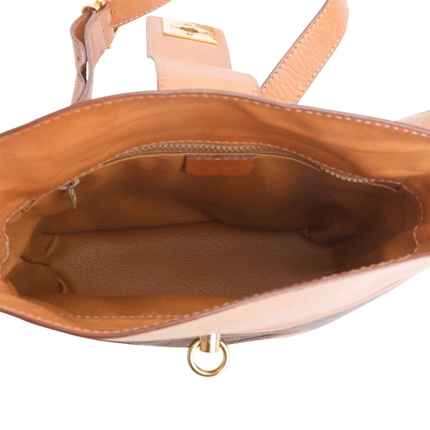 Celine Vintage Brown Triomphe Macadam Crossbody Bag