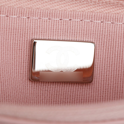 Chanel 2022 Pink Lambskin Chevron Quilted Wallet on Chain