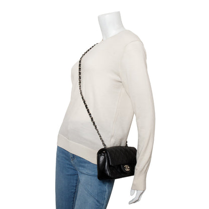 Chanel Black Caviar Quilted Mini Rectangular Flap Bag