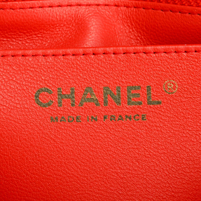Chanel Red Lambskin Quilted Mini Rectangular Flap Bag