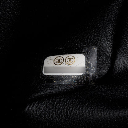 Chanel Black Lambskin Chevron Quilted Mini Square Flap Bag
