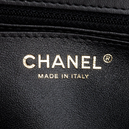 Chanel Black Lambskin Chevron Quilted Mini Square Flap Bag