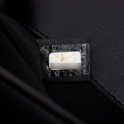 Chanel Black Lambskin Quilted Medium Boy Flap