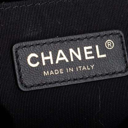 Chanel Black Lambskin Quilted Medium Boy Flap