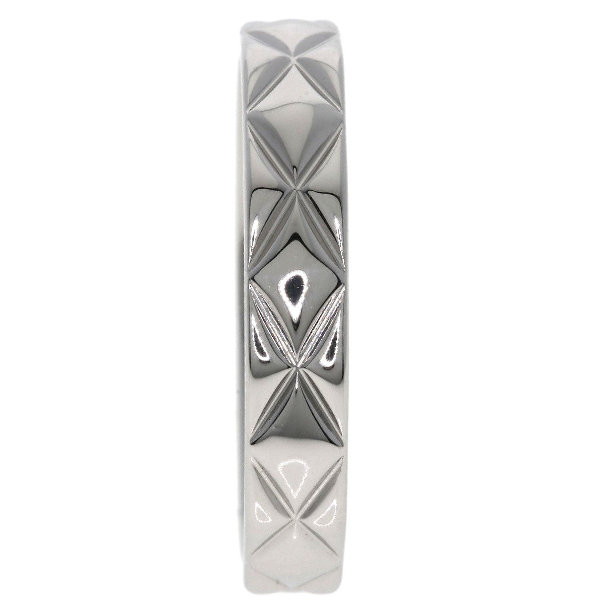 CHANEL Ring PT950 Silver Matelasse #52