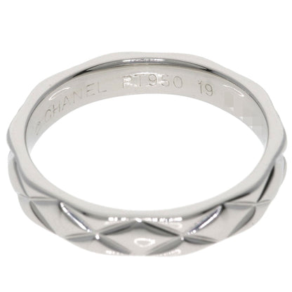 CHANEL Ring PT950 Silver Matelasse #52