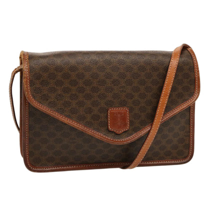 Luxury CELINE Macadam Canvas Shoulder Bag PVC Brown  70324