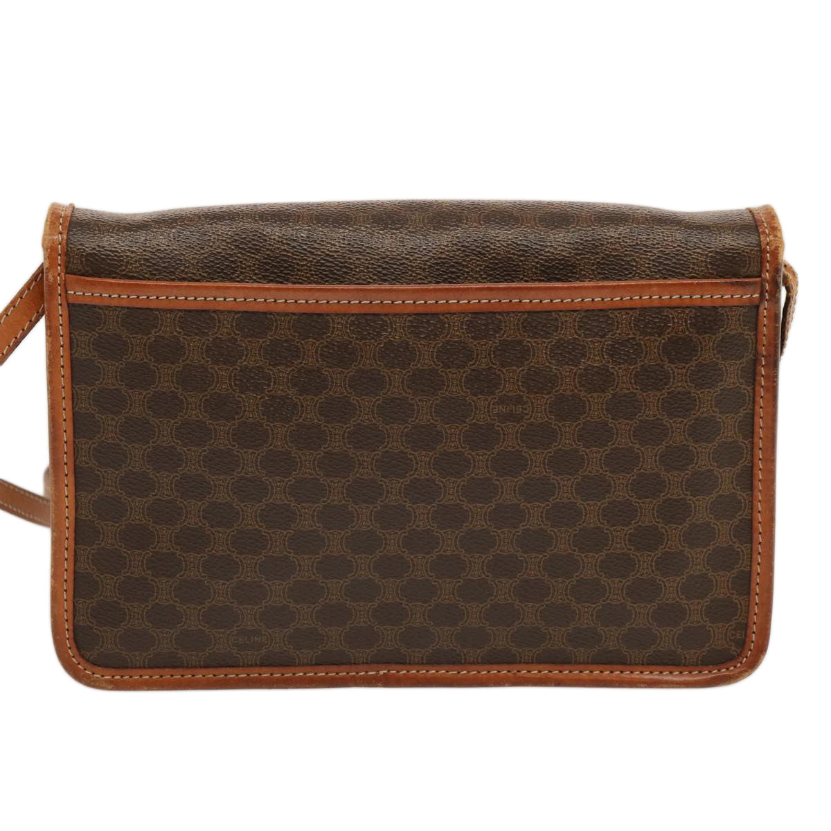 Luxury CELINE Macadam Canvas Shoulder Bag PVC Brown  70324
